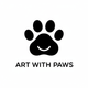 Art With Paws Logo - Black Paw with Smile